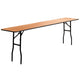 8-Foot Rectangular Wood Folding Training / Seminar Table with Clear Coated Top