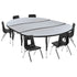 86" Oval Wave Flexible Laminate Activity Table Set with 12" Student Stack Chairs