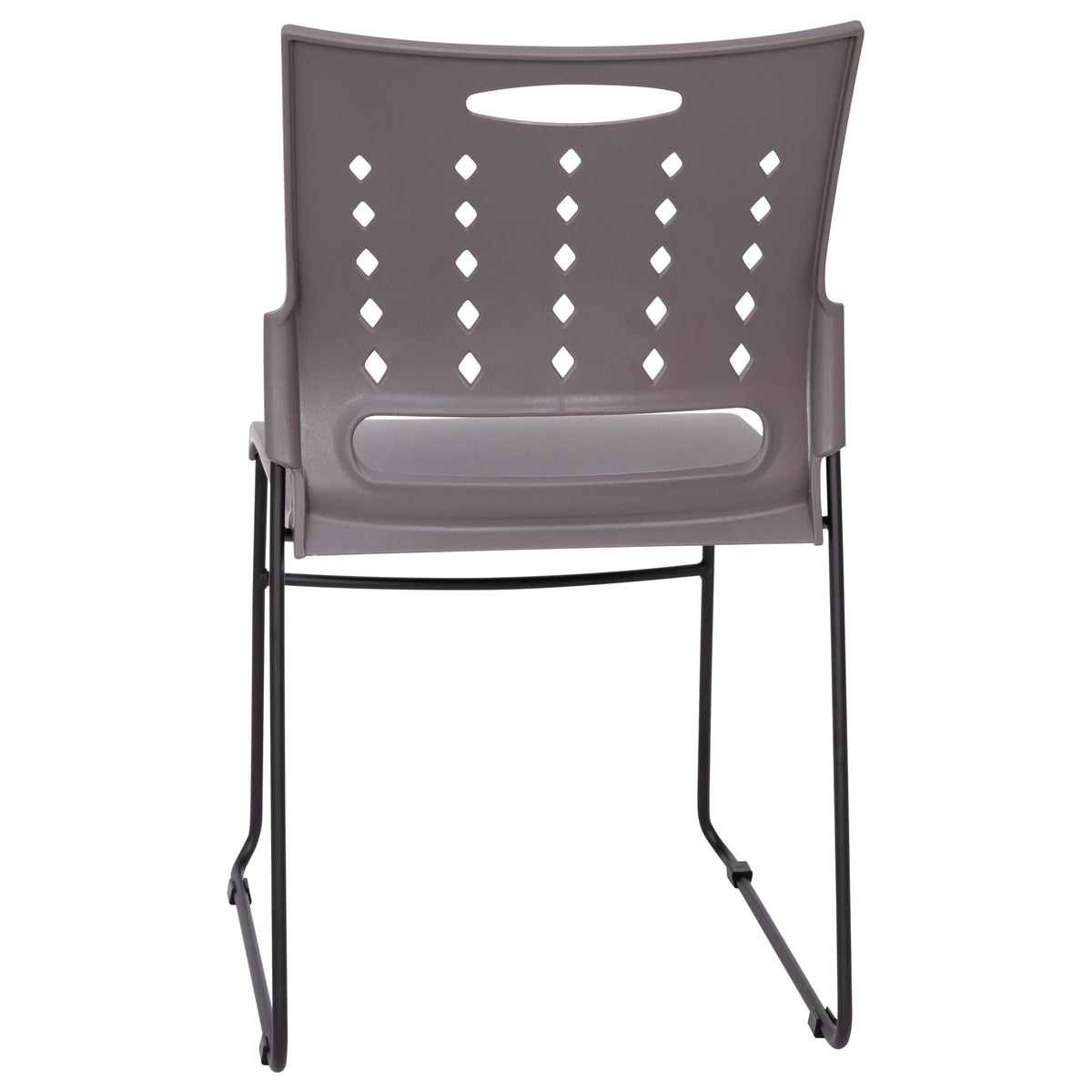 Gray |#| 881 lb. Capacity Gray Sled Base Stack Chair with Carry Handle & Air-Vent Back