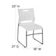 White |#| 881 lb. Capacity White Sled Base Stack Chair with Carry Handle and Air-Vent Back