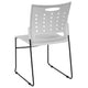 White |#| 881 lb. Capacity White Sled Base Stack Chair with Carry Handle and Air-Vent Back