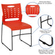 Orange |#| 881 lb. Capacity Orange Sled Base Stack Chair with Carry Handle & Air-Vent Back