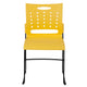 Yellow |#| 881 lb. Capacity Yellow Sled Base Stack Chair with Carry Handle & Air-Vent Back