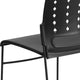 Black |#| 881 lb. Capacity Black Sled Base Stack Chair with Carry Handle and Air-Vent Back