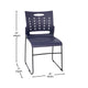 Navy |#| 881 lb. Capacity Gray Sled Base Stack Chair with Carry Handle & Air-Vent Back