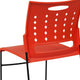 Orange |#| 881 lb. Capacity Orange Sled Base Stack Chair with Carry Handle & Air-Vent Back