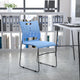 Blue |#| 881 lb. Capacity Blue Sled Base Stack Chair with Carry Handle and Air-Vent Back