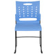 Blue |#| 881 lb. Capacity Blue Sled Base Stack Chair with Carry Handle and Air-Vent Back