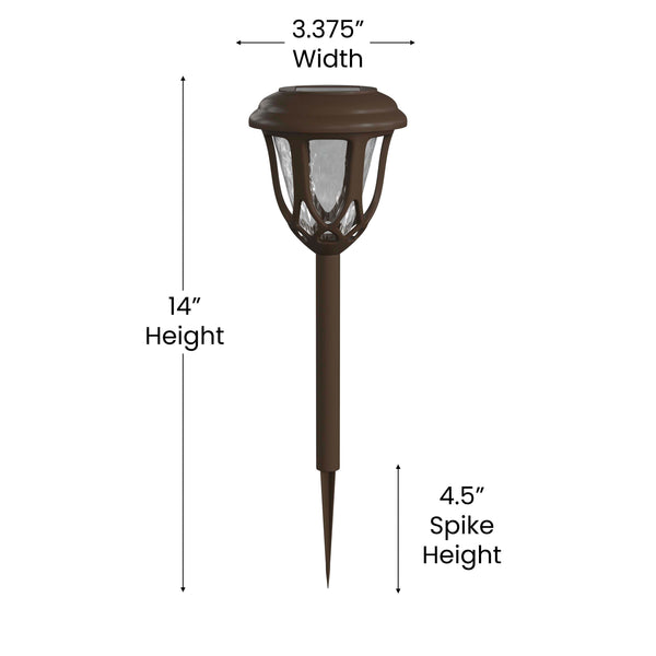 Brown |#| All-Weather Tulip Design Solar Powered LED Garden & Pathway Lights in Brown