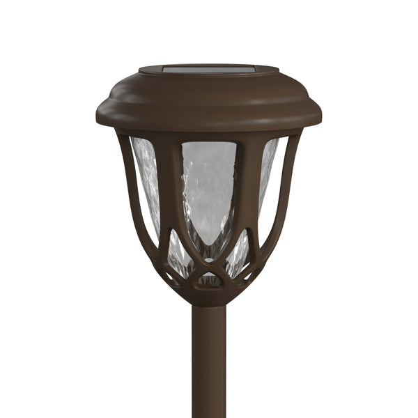 Brown |#| All-Weather Tulip Design Solar Powered LED Garden & Pathway Lights in Brown