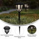 Black |#| All-Weather Tulip Design Solar Powered LED Garden & Pathway Lights in Black