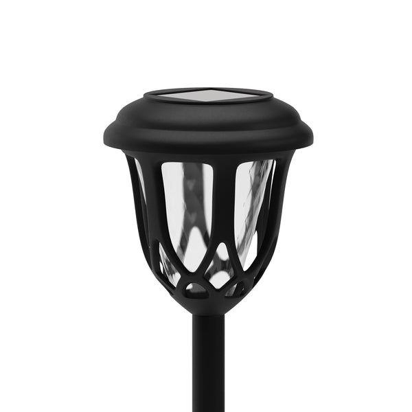 Black |#| All-Weather Tulip Design Solar Powered LED Garden & Pathway Lights in Black