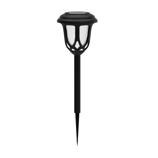 Black |#| All-Weather Tulip Design Solar Powered LED Garden & Pathway Lights in Black
