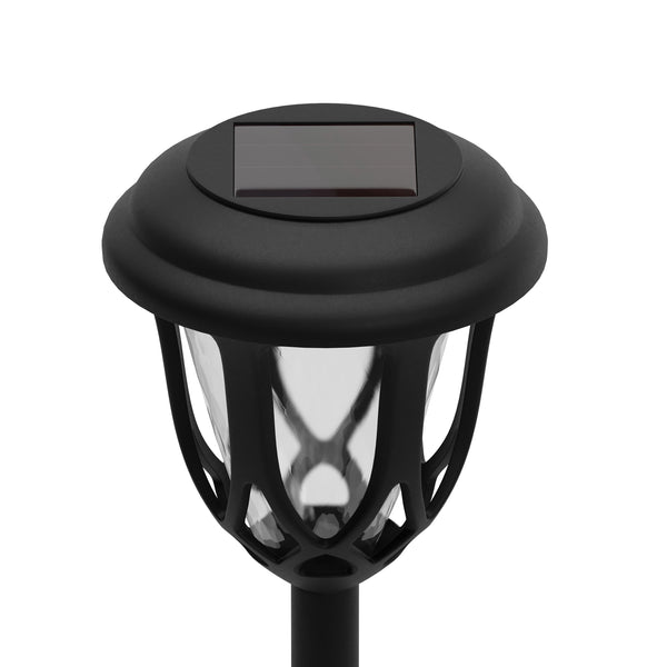Black |#| All-Weather Tulip Design Solar Powered LED Garden & Pathway Lights in Black