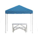 Blue |#| 8' x 8' Blue Pop Up Canopy with Carry Bag and Folding Table with Benches Set