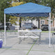 Blue |#| 8' x 8' Blue Pop Up Canopy with Carry Bag and Folding Table with Benches Set