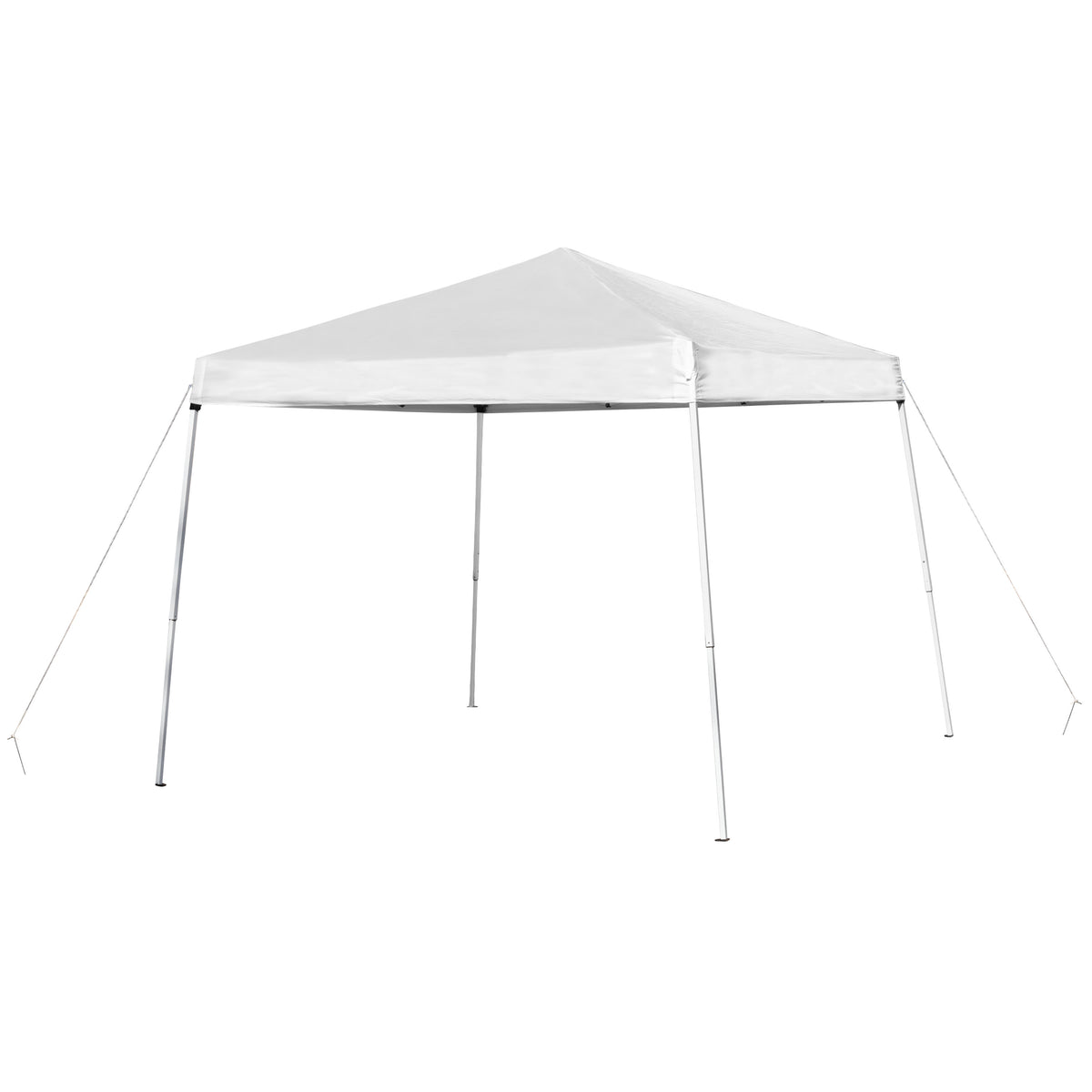 White |#| 8' x 8' White Pop Up Canopy with Carry Bag and Folding Table with Benches Set