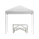 White |#| 8' x 8' White Pop Up Canopy with Carry Bag and Folding Table with Benches Set