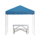 Blue |#| 8' x 8' Blue Pop Up Canopy with Carry Bag and Folding Table with Benches Set