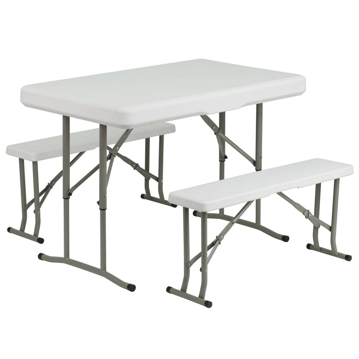 Blue |#| 8' x 8' Blue Pop Up Canopy with Carry Bag and Folding Table with Benches Set