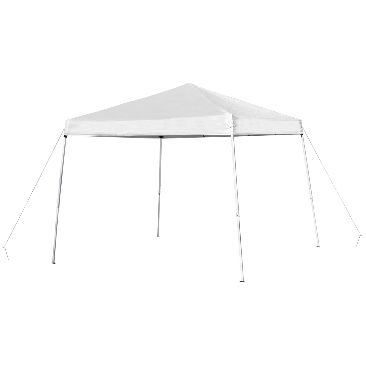 White |#| 8' x 8' White Pop Up Canopy with Carry Bag and Folding Table with Benches Set