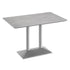 Gray Faux Concrete/Silver Base |#| Commercial All-Weather 48x30 Gray Faux Concrete HPL Tabletop-SIL 2 Column Base