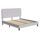 Light Grey,King |#| Platform Bed with Headboard-Lt Grey Fabric Upholstery-King-No Foundation Needed
