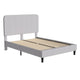 Light Grey,Queen |#| Platform Bed with Headboard-Lt Grey Fabric Upholstery-Queen-No Foundation Needed