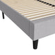 Light Grey,Queen |#| Platform Bed with Headboard-Lt Grey Fabric Upholstery-Queen-No Foundation Needed