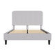 Light Grey,Queen |#| Platform Bed with Headboard-Lt Grey Fabric Upholstery-Queen-No Foundation Needed