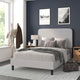 Light Grey,Full |#| Platform Bed with Headboard-Lt Grey Fabric Upholstery-Full-No Foundation Needed
