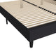 Charcoal,King |#| Platform Bed with Headboard-Black Fabric Upholstery-King-No Foundation Needed