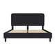 Charcoal,King |#| Platform Bed with Headboard-Black Fabric Upholstery-King-No Foundation Needed