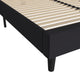 Charcoal,Queen |#| Platform Bed with Headboard-Black Fabric Upholstery-Queen-No Foundation Needed