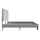 Light Grey,King |#| Platform Bed with Headboard-Lt Grey Fabric Upholstery-King-No Foundation Needed