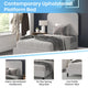 Light Grey,Twin |#| Platform Bed with Headboard-Lt Grey Fabric Upholstery-Twin-No Foundation Needed