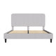 Light Grey,King |#| Platform Bed with Headboard-Lt Grey Fabric Upholstery-King-No Foundation Needed