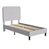Addison Upholstered Platform Bed - Headboard with Rounded Edges - No Box Spring or Foundation Needed