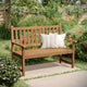 Brown |#| Commercial Indoor/Outdoor 2-Person Patio Acacia Wood Bench Loveseat in Brown