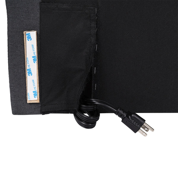 Gray Linen |#| Contoured Twin Headboard with 2 Power Outlets, 1 USB and 1 USB-C Port in Gray