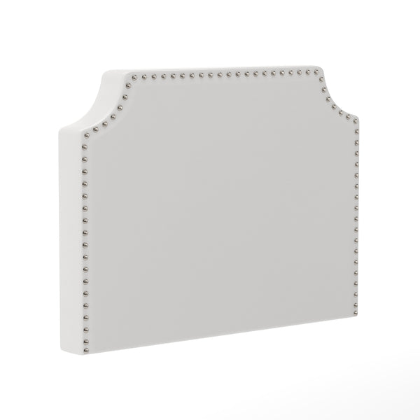 White LeatherSoft |#| Contoured Twin Headboard with 2 Power Outlets, 1 USB and 1 USB-C Port in White