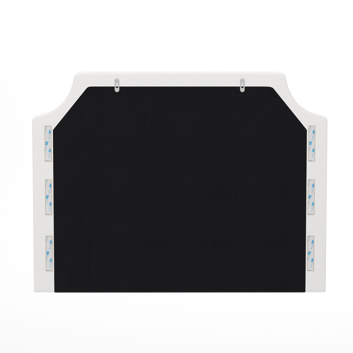White LeatherSoft |#| Contoured Twin Headboard with 2 Power Outlets, 1 USB and 1 USB-C Port in White