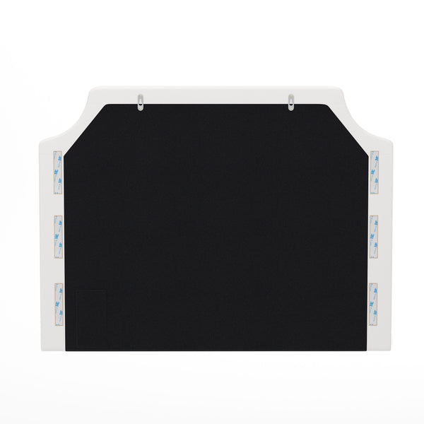 White LeatherSoft |#| Contoured Twin Headboard with 2 Power Outlets, 1 USB and 1 USB-C Port in White