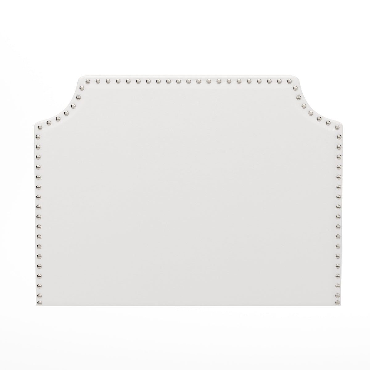 White LeatherSoft |#| Contoured Twin Headboard with 2 Power Outlets, 1 USB and 1 USB-C Port in White