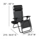 Black |#| 2 Pack Adjustable Mesh Zero Gravity Lounge Chair with Cup Holder Tray - Black