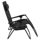 Black |#| 2 Pack Adjustable Mesh Zero Gravity Lounge Chair with Cup Holder Tray - Black