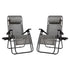 Adjustable Folding Mesh Zero Gravity Reclining Lounge Chair with Pillow and Cup Holder Tray, Set of 2