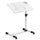 White |#| White Adjustable Height Steel Mobile Tilt Top Computer Desk w/ Top & Bottom Lip