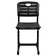 Adjustable Height Black Student Chair with Black Pedestal Frame
