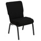 Black Fabric/Silver Vein Frame |#| 20.5inch Black Molded Foam Stacking Church Chair